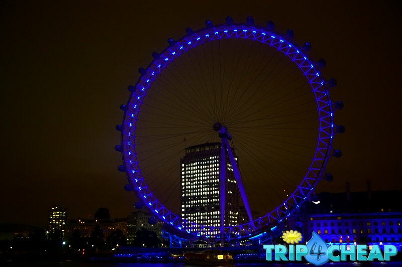 Londyn Eye w nocy