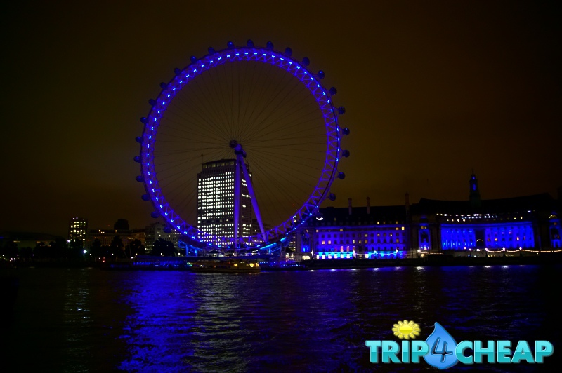 Londyn Eye w nocy