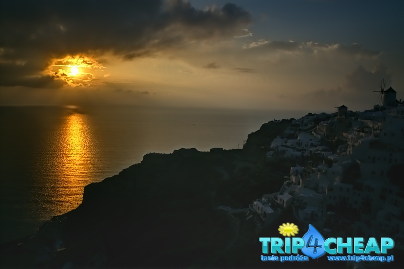 Zachód słońca w Oia, Santorini